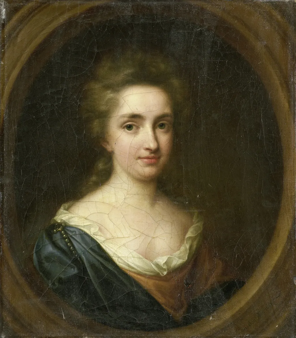 Portrait of Johanna van Citters (1672-1740), sister of Anna van Citters, by Simon Du Bois, oil, 1697