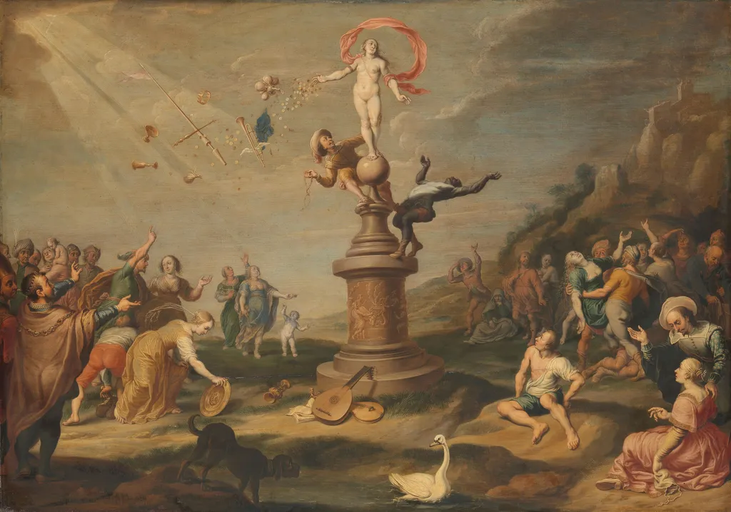 The Goddess Fortuna Bestowing her Gifts, by Simon Floquet, oil, 1650