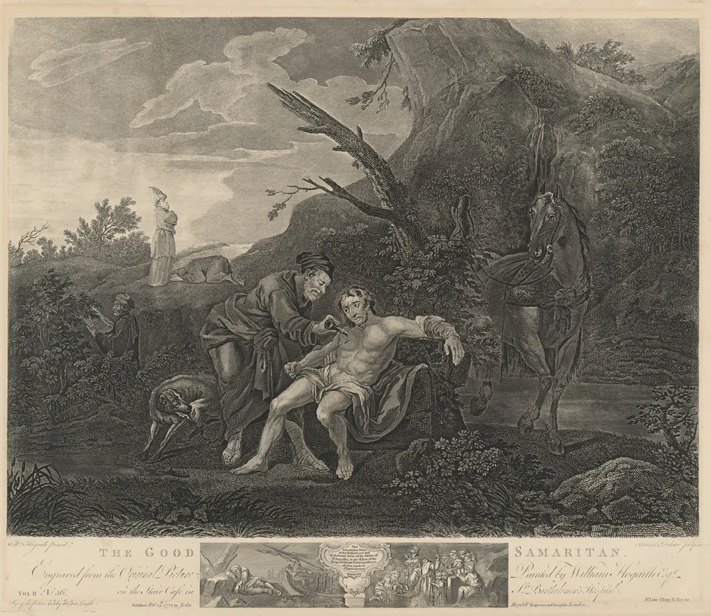The Good Samaritan, by Simon Francois Ravenet I, ink