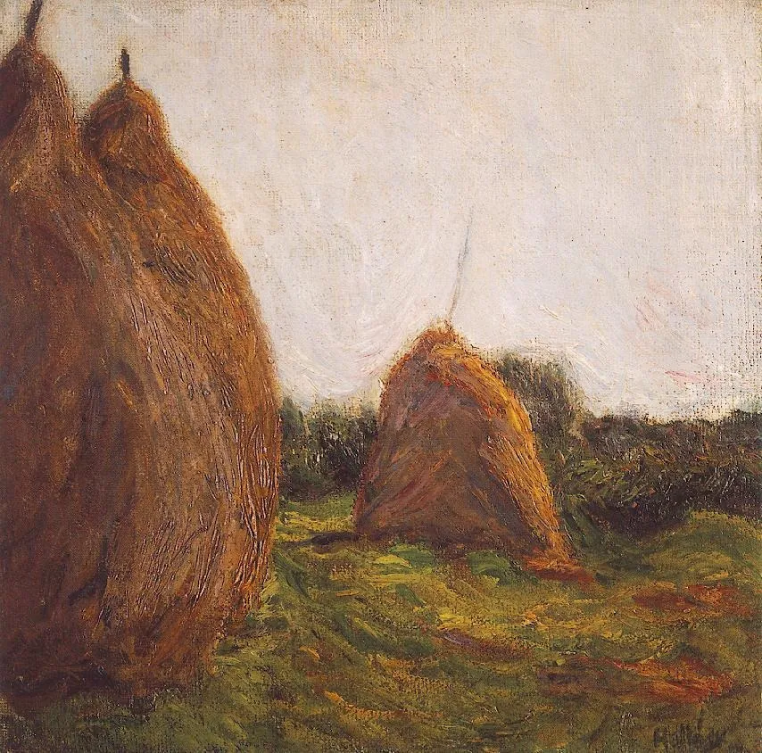Haystacks, by Simon Hollósy, oil, 1912