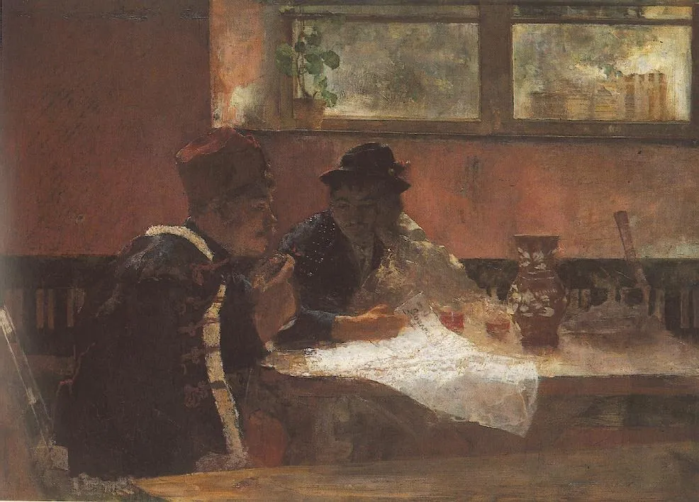 The Country's Troubles, by Simon Hollósy, oil, 1897