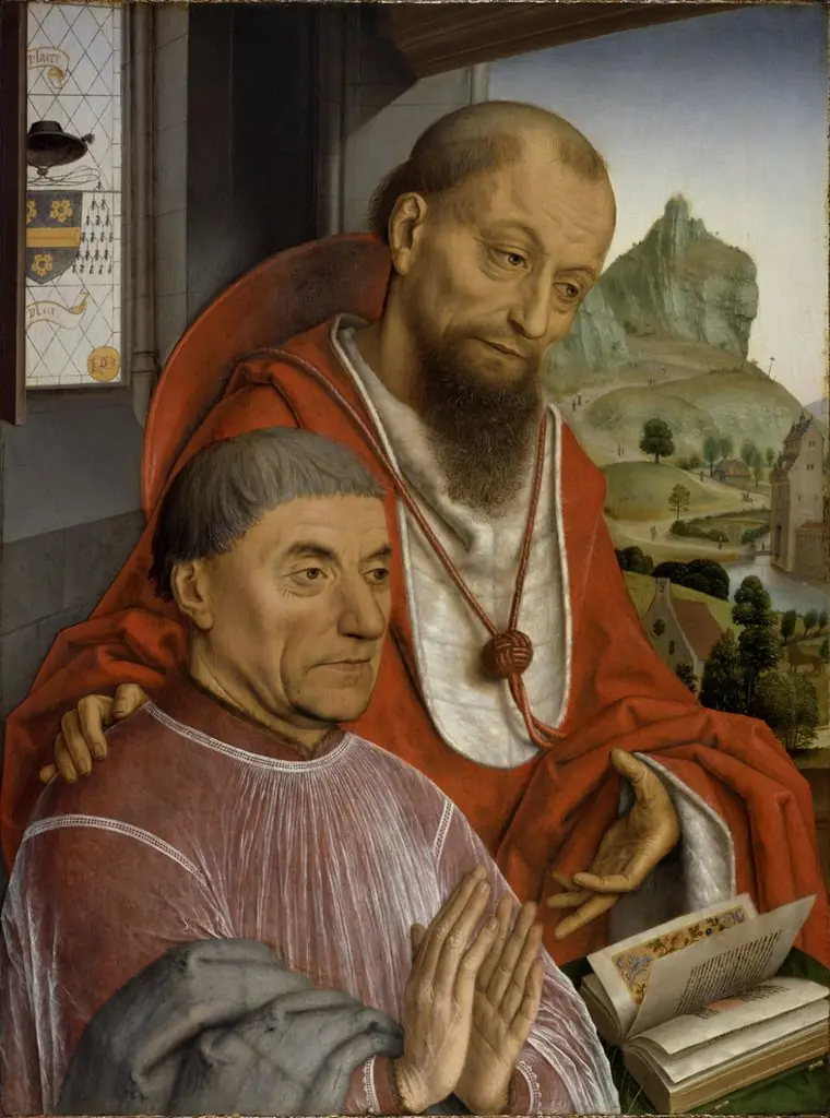 Saint Jerome and a Canon Praying, by Simon Marmion