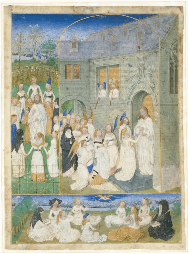 The Holy Virgins Greeted by Christ as They Enter the Gates of Paradise