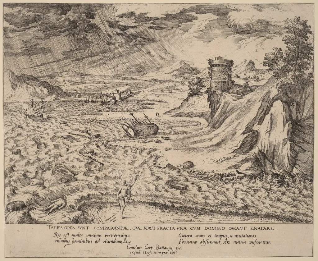 The Shipwreck, by Simon Novellanus, ink, 1595