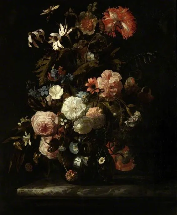 Group of flowers, by Simon Pietersz Verelst, oil, 1692