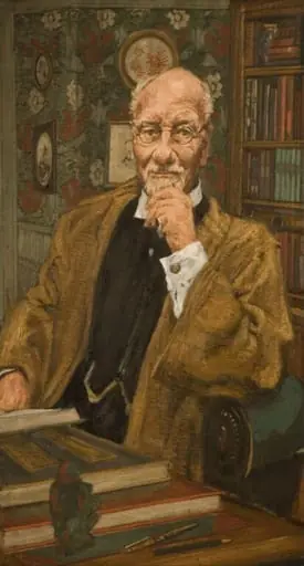 Sir John Gielgud as Sir Sydney Cockerell in 'The Best of Friends' by Hugh Whitemore, by Simon Redington