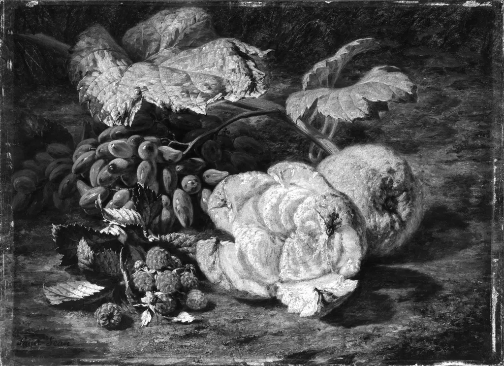 Still Life with Fruit, by Simon Saint-Jean, oil, 1850