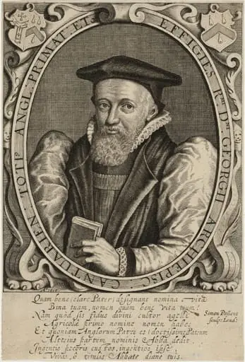 Abbot George, Archbishop of Canterbury, by Simon van de Passe