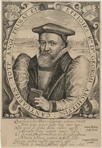 Abbot George, Archbishop of Canterbury, by Simon van de Passe