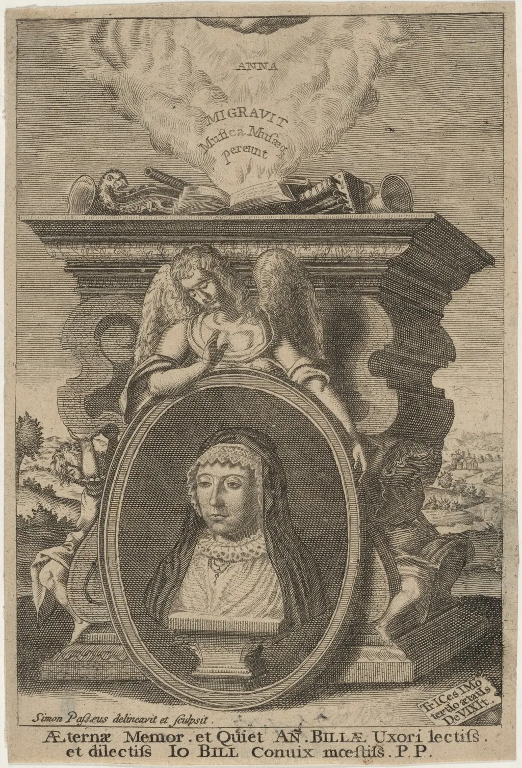 Anne Bill, by Simon van de Passe, ink, 1621