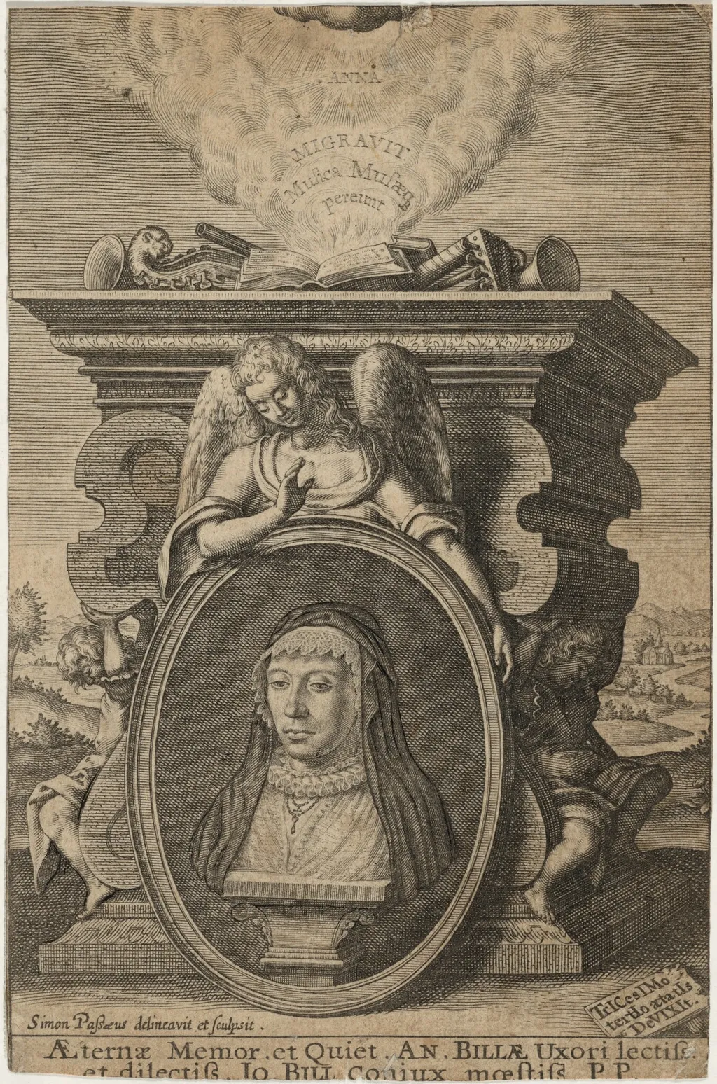 Anne Bill, by Simon van de Passe, ink, 1621