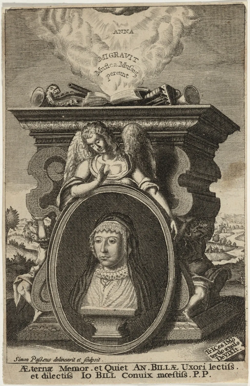 Anne Bill, by Simon van de Passe, ink, 1621