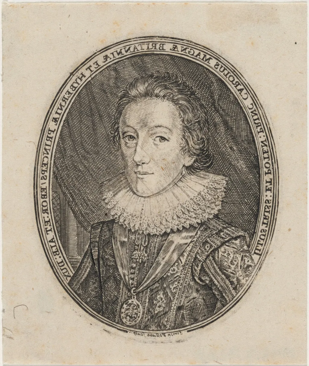 Charles I, King of England, by Simon van de Passe, ink, 1621