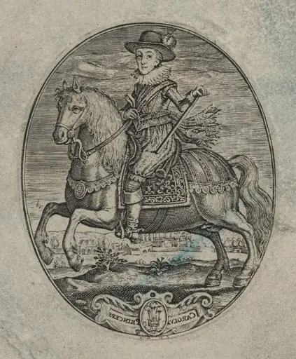 Charles I, King of England, On Horseback [bottom half], by Simon van de Passe