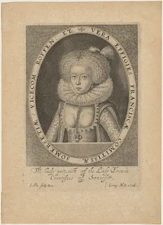 Frances, Countess of Somerset, by Simon van de Passe, 1621