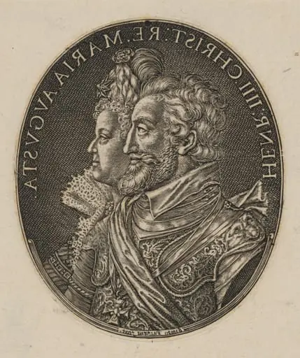 Henri IV and Maria de Medici [top half], by Simon van de Passe