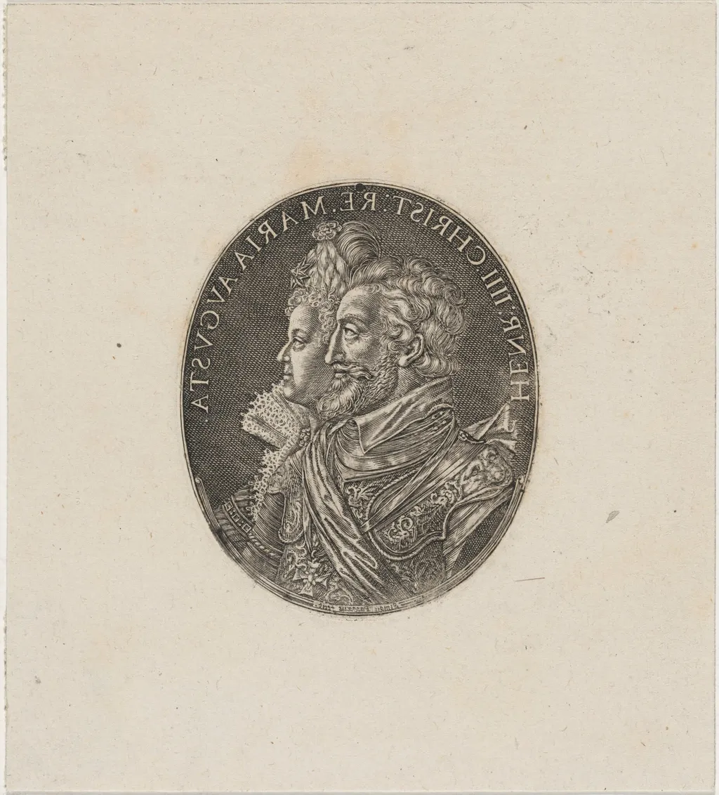 Henry IV and Maria de Medici, by Simon van de Passe, ink, 1621