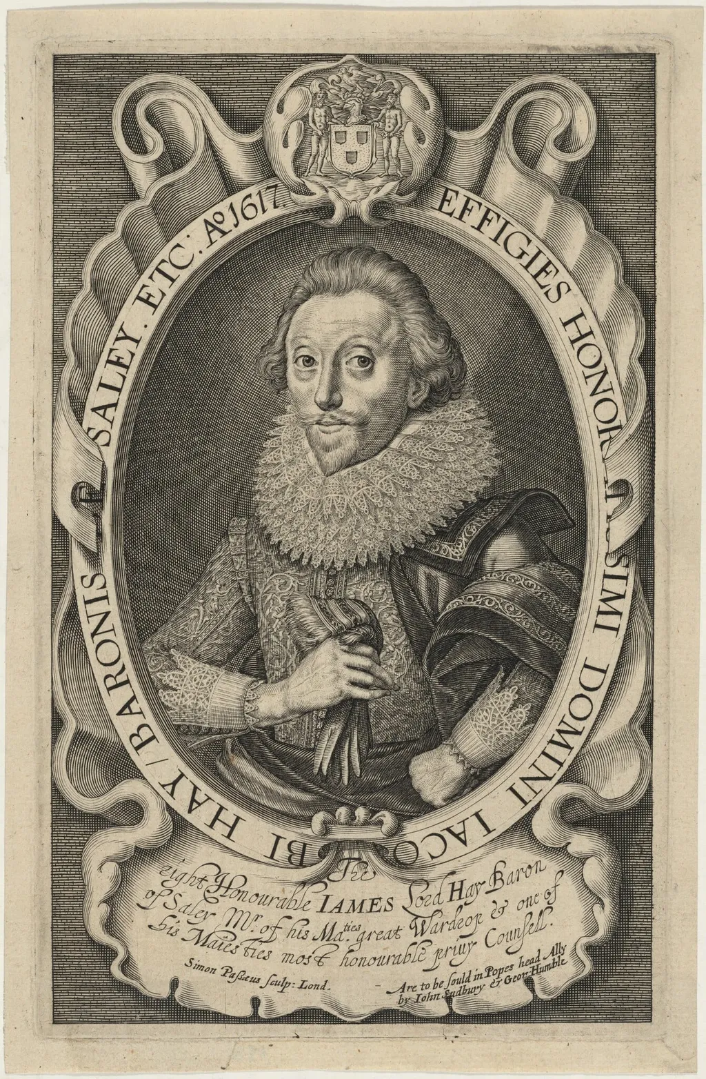 James Hay, First Earl of Carlisle, by Simon van de Passe, ink, 1621