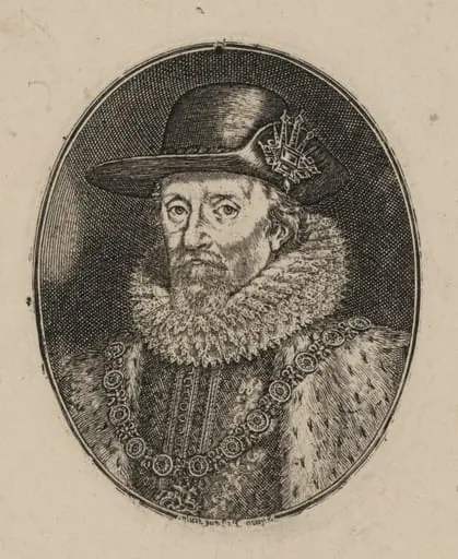 James I, King of England [top half], by Simon van de Passe
