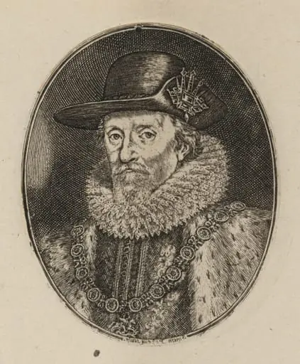 James I, King of England [top half], by Simon van de Passe