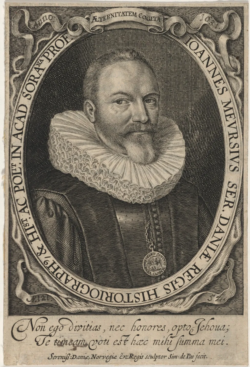 Johannes Meursius, Historian, by Simon van de Passe, ink, 1631