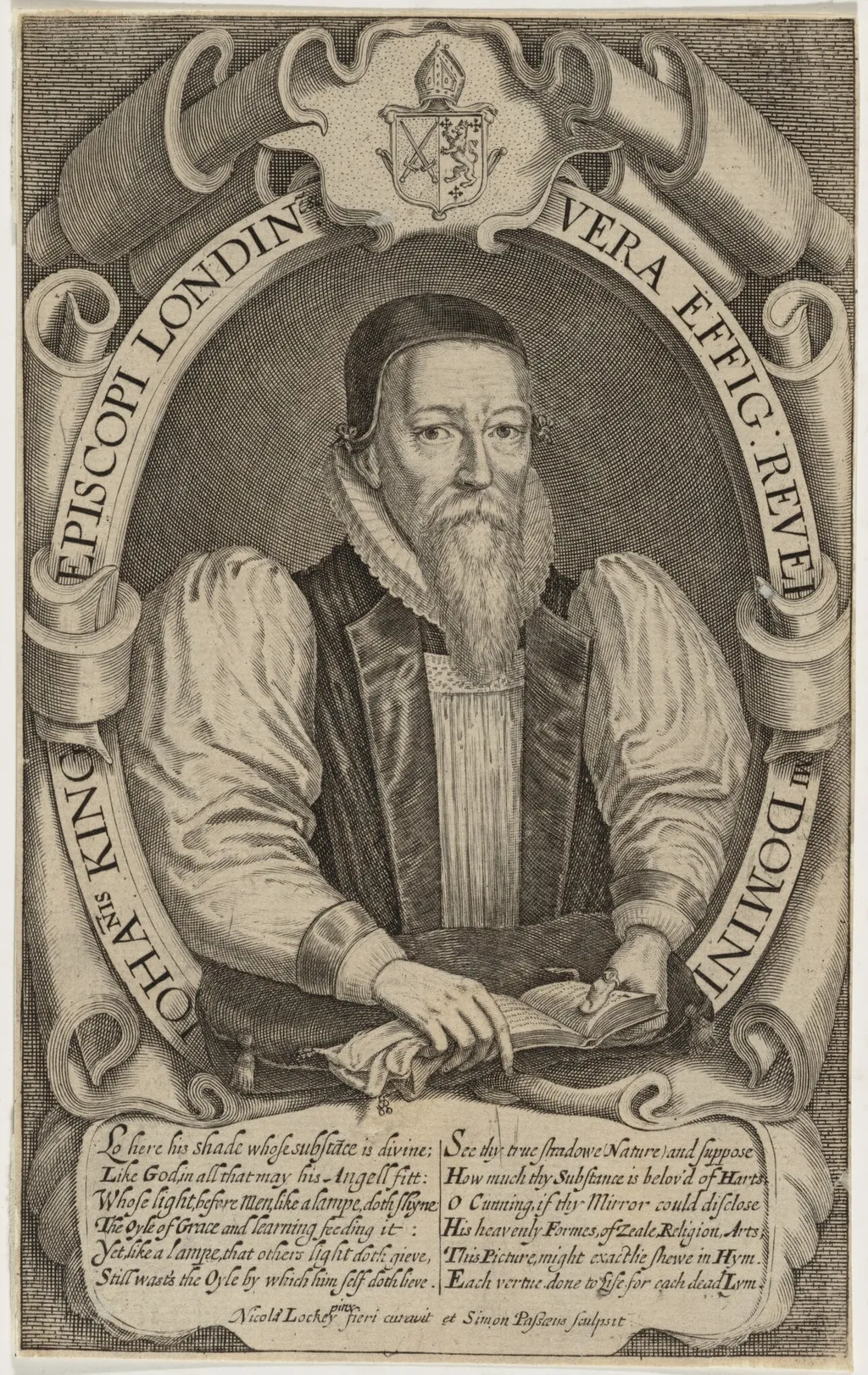 John King, Bishop of London, by Simon van de Passe, ink, 1621