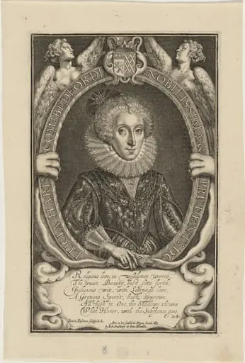 Lucia Harrington, Countess of Bedford, by Simon van de Passe