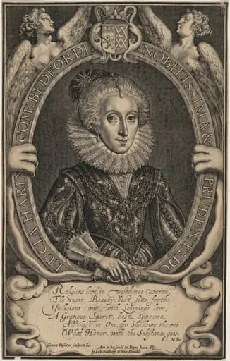 Lucia Harrington, Countess of Bedford, by Simon van de Passe