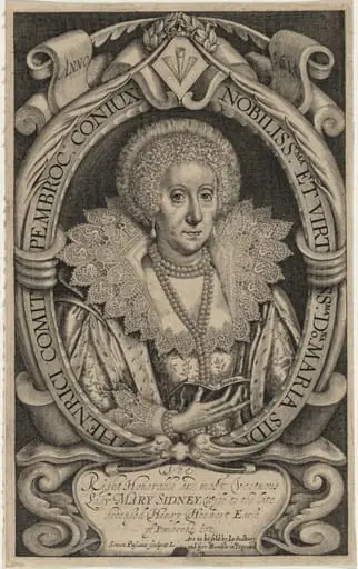 Mary Sidney, Countess of Pembroke, by Simon van de Passe