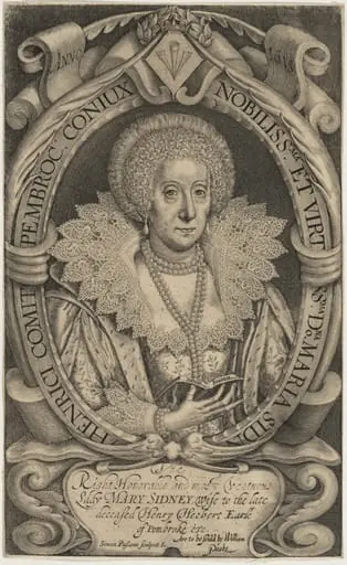 Mary Sidney, Countess of Pembroke, by Simon van de Passe