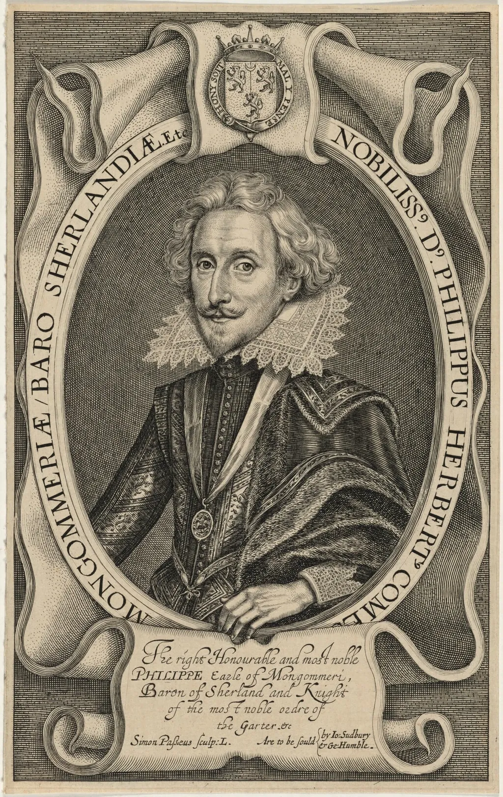 Philip Herbert, Fourth Earl of Pembroke, by Simon van de Passe, ink, 1621