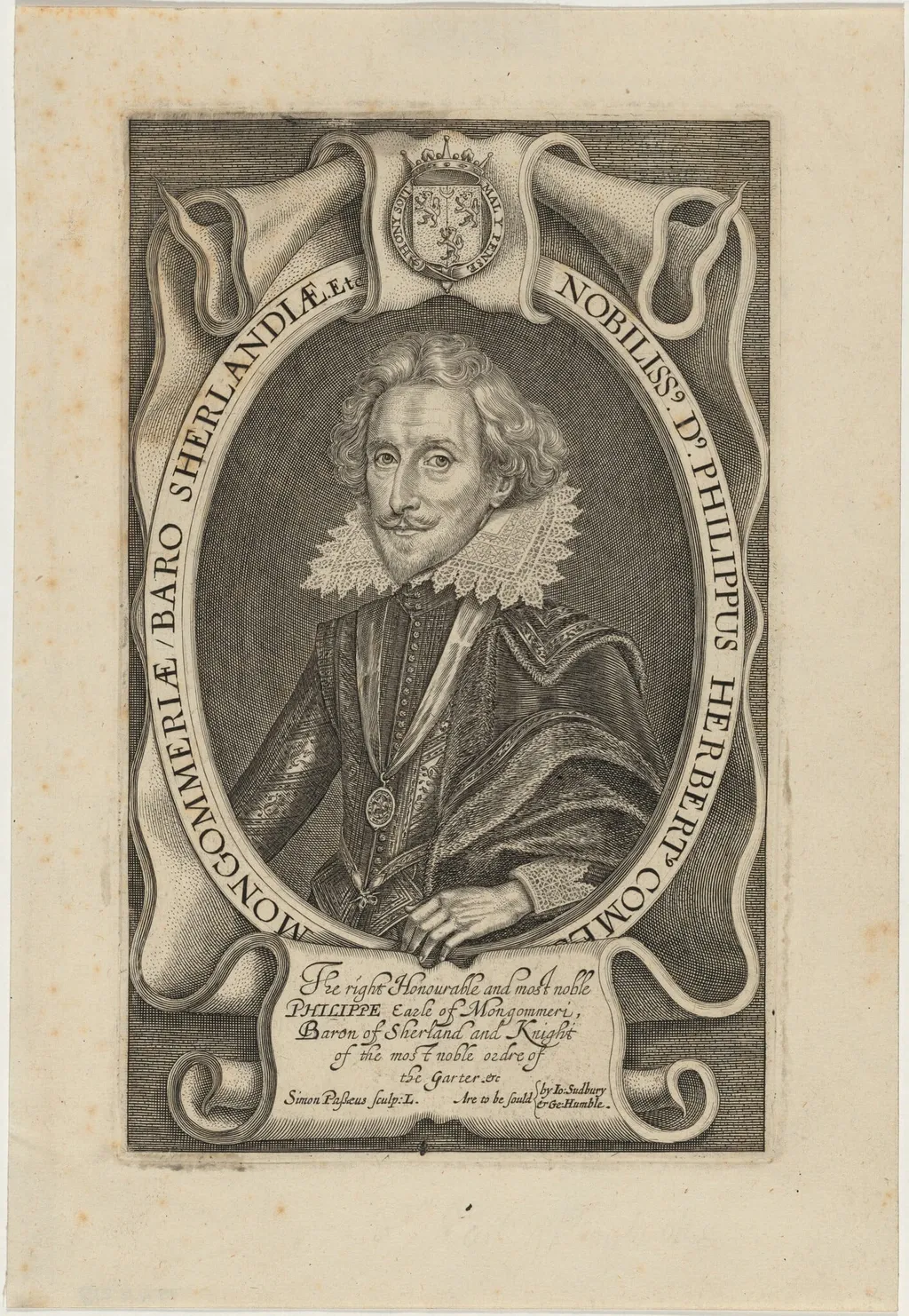 Philip Herbert, Fourth Earl of Pembroke, by Simon van de Passe, ink, 1621