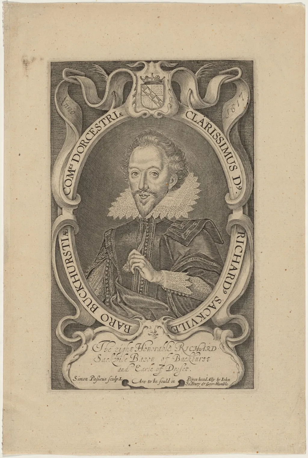 Richard Sackville, Third Earl of Dorset, by Simon van de Passe, ink, 1621
