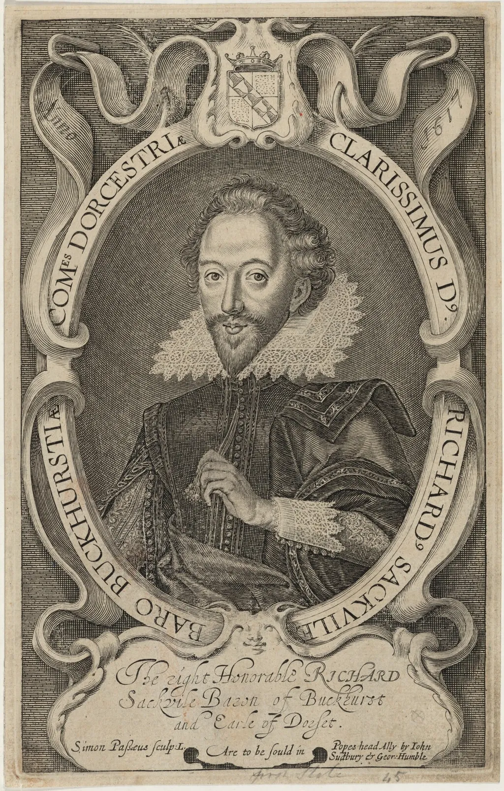 Richard Sackville, Third Earl of Dorset, by Simon van de Passe, ink, 1621