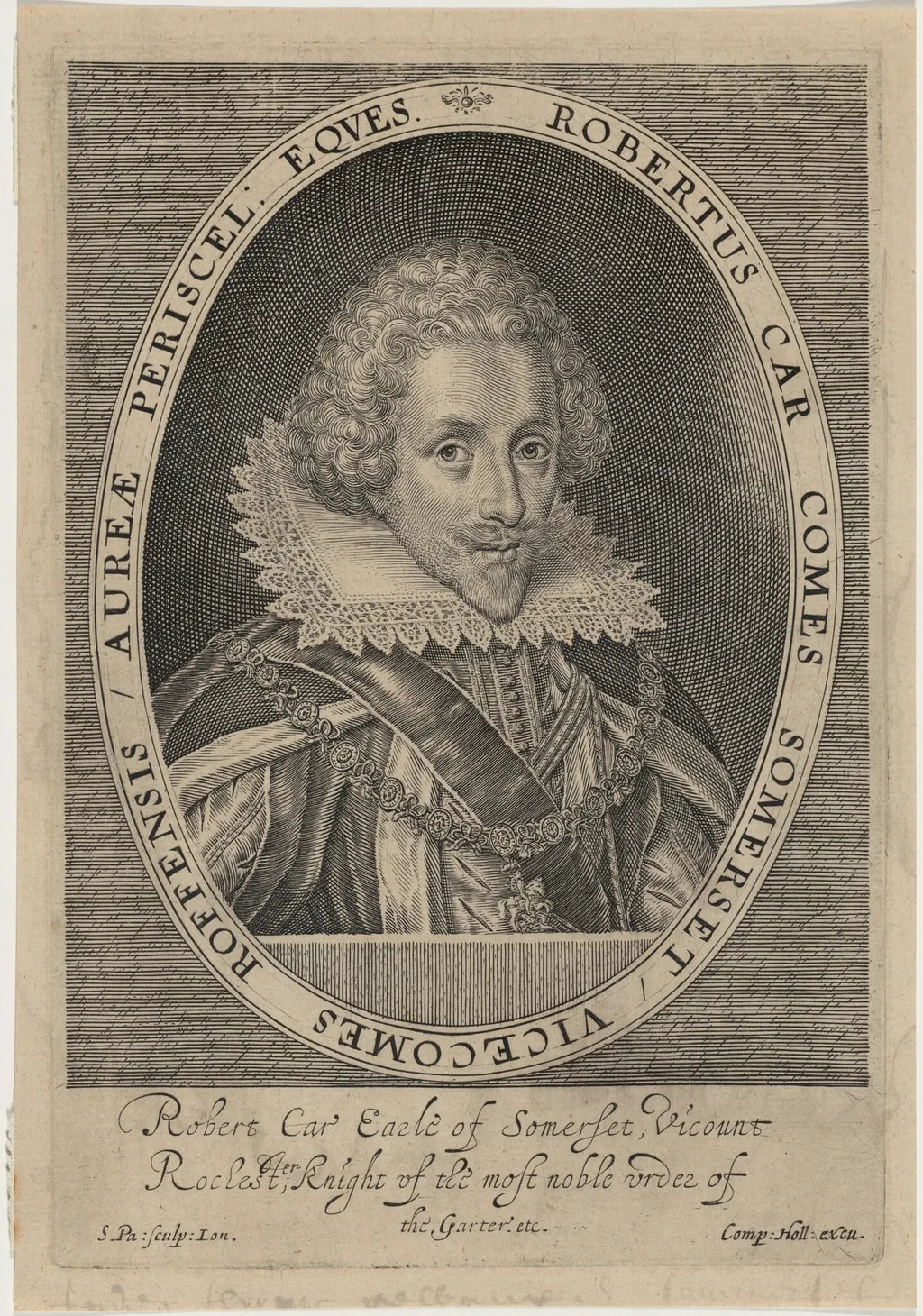Robert Carr, Earl of Somerset, by Simon van de Passe, ink, 1621