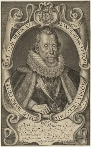 Robert Sidney, First Earl of Leicester, by Simon van de Passe