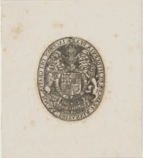 Shield of James I, by Simon van de Passe