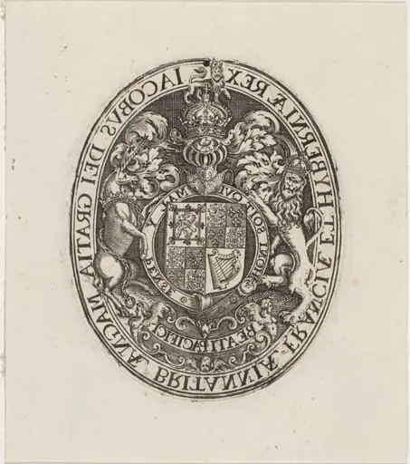 Shield of James I, by Simon van de Passe