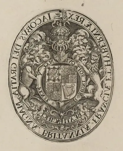 Shield of James I [bottom half], by Simon van de Passe