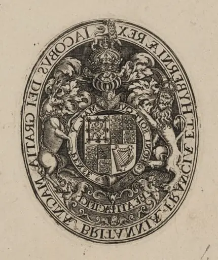 Shield of James I [bottom half], by Simon van de Passe