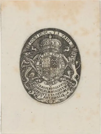 Shield of Queen Elizabeth, by Simon van de Passe