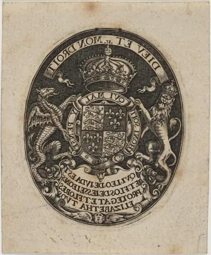 Shield of Queen Elizabeth, by Simon van de Passe