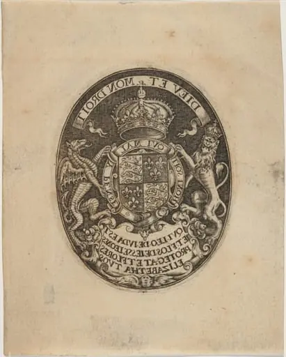 Shield of Queen Elizabeth, by Simon van de Passe