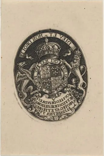 Shield of Queen of England, by Simon van de Passe