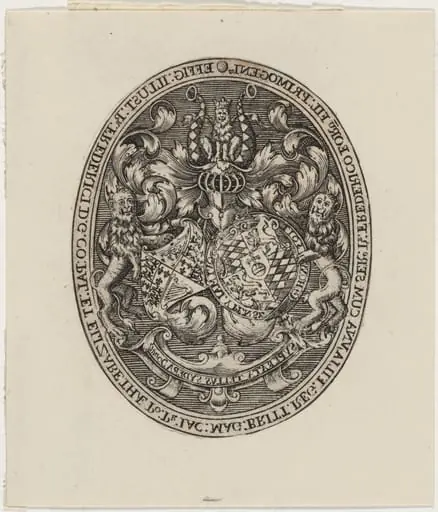Shields of Frederick V, Elizabeth, and Prince Frederick Henry, by Simon van de Passe