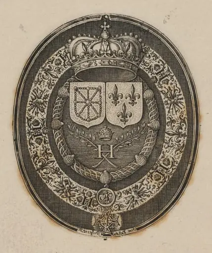 Shields of Henri IV and Maria de Medici [bottom half], by Simon van de Passe