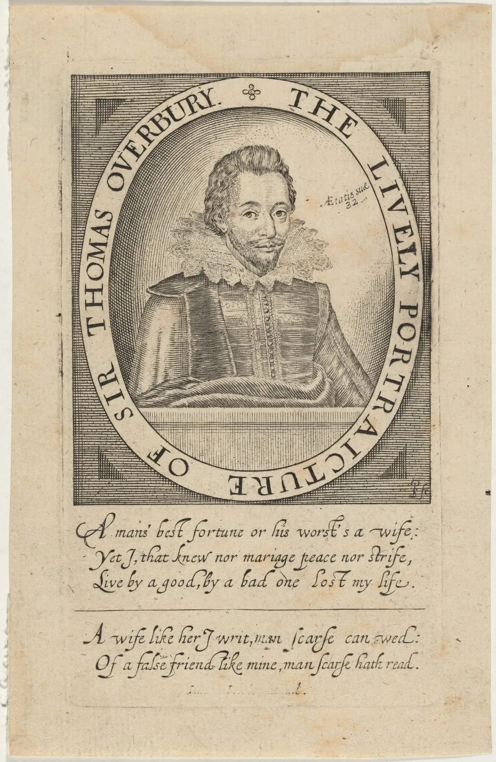 Sir Thomas Overbury, by Simon van de Passe, ink, 1621