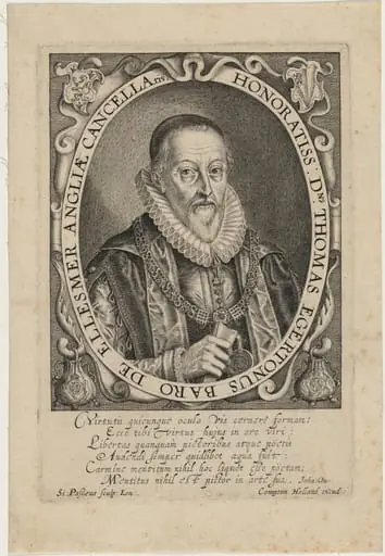 Thomas Egerton, First Viscount of Brackley, by Simon van de Passe