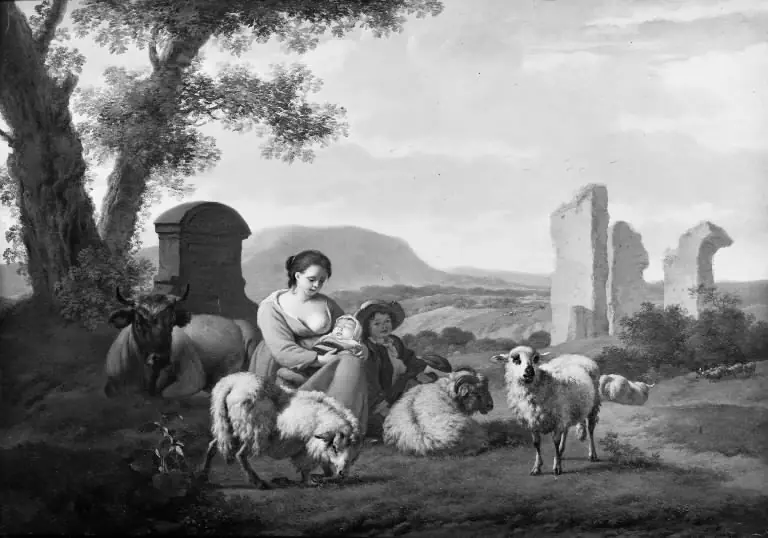 Shepherdess with her Flock