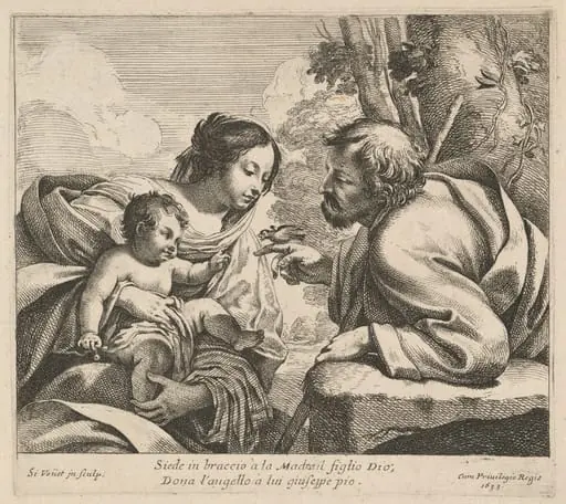 Holy Family with a Bird, by Simon Vouet